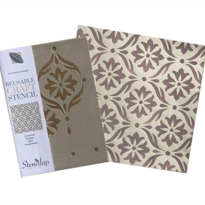 Simple damask craft stencil - a4