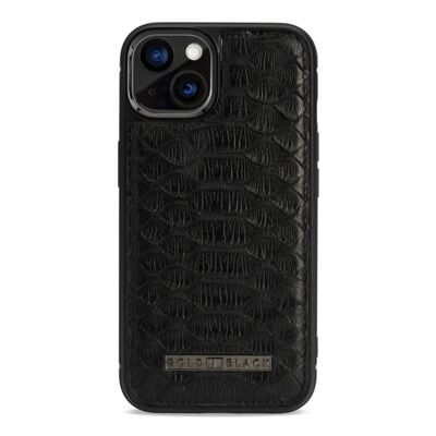 iPhone 13 MagSafe leather case python black