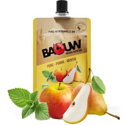Purea nutritiva di pere, mele e menta Baouw