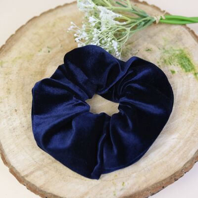 Michelle' Xlarge Volume Navy velvet scrunchy