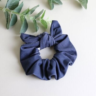 Denim Navy' Bunny Scrunchy