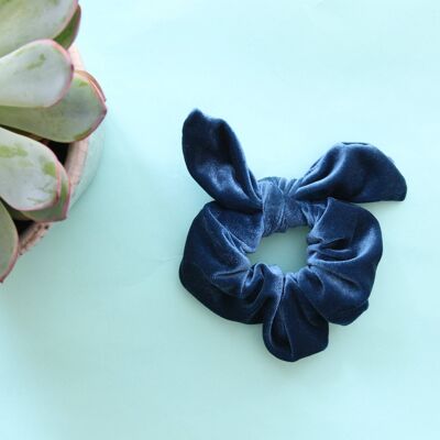 Velvet Teal Bunny Scrunchy