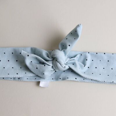 Sky blue mini dotty Headband Tie - mini