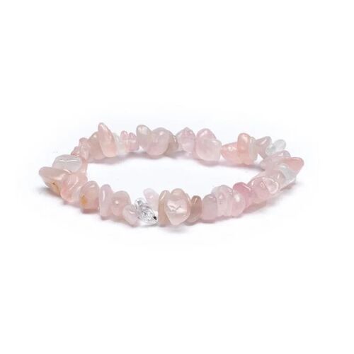 Bracelet Chips en Quartz Rose (Amour de soi et confiance en soi)