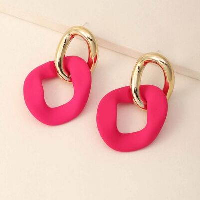 Hot pink & Gold earrings