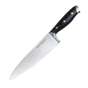 Couteau de chef 20 cm, extra-tranchant, manche ergonomique riveté 1