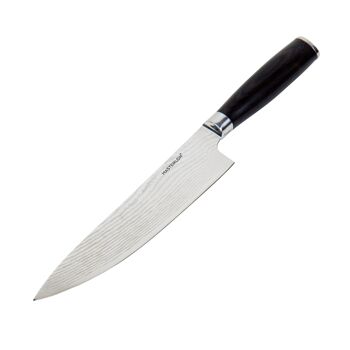 Couteau de chef Damas 20 cm, coffret cadeau en bois, noir 1