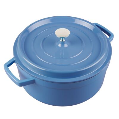 Dutch Oven / Casserole Dish with Lid 22cm / 3.8L, Induction Ready, Blue