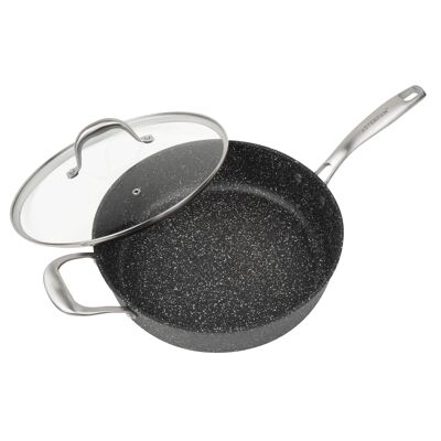 Schmorpfanne mit Deckel 28 cm, für Induktion geeignet, Granit