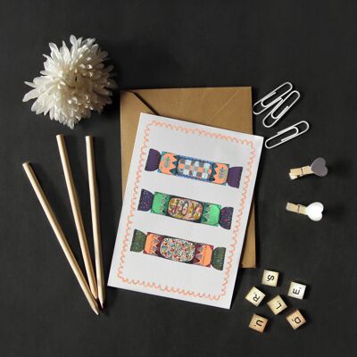 Patchwork Christmas Crackers Karte