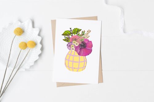 SG22 Yellow and lilac summer pot card