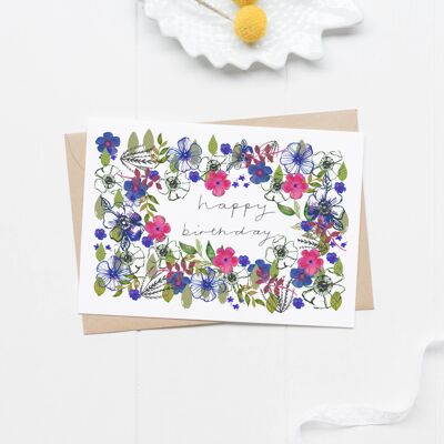 SG10 Birthday card with flowers