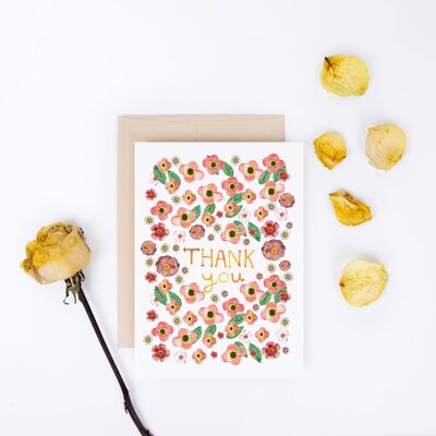 SG9 Thank you card with flowers