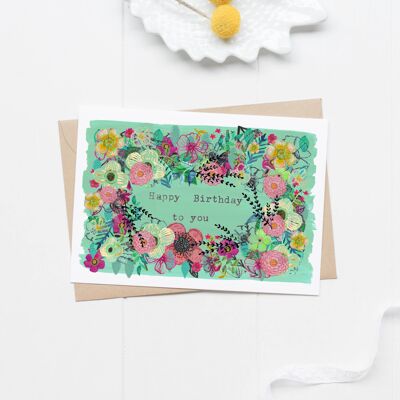SG8 Floral Birthday card