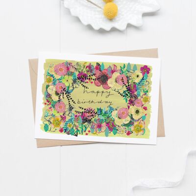 SG7 Birthday card with flowers