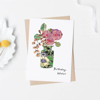 SG6 Geburtstagskarte mit Blumenvase