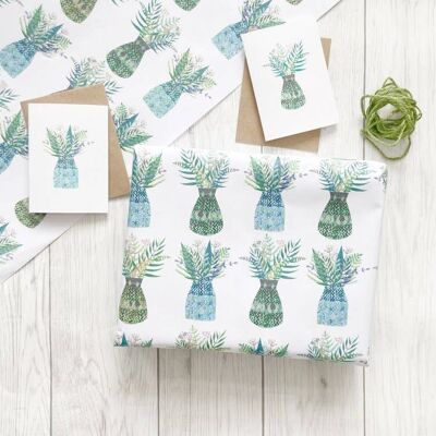 Green Pots Luxury Wrapping paper