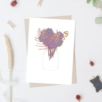 Dried Flowers with Hydrangea Card