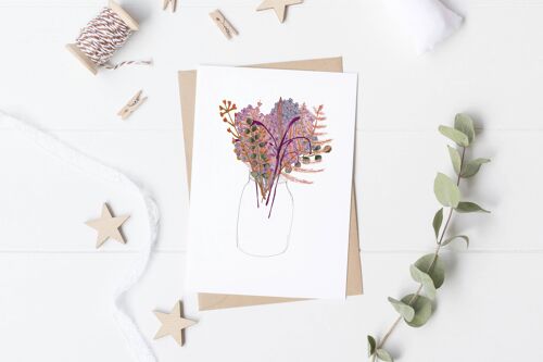 Dried Flowers with hydrangea and eucalyptus Card