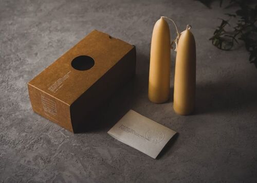Organic Beeswax Stubby Taper Candles