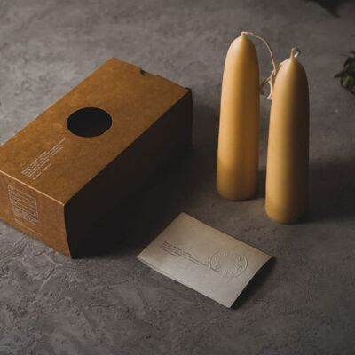 Organic Beeswax Stubby Taper Candles