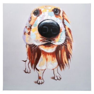 Perro de caza | Óleo sobre lienzo pintado a mano | 60x60cm enmarcado