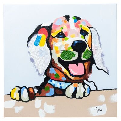Cheeky Labrador | Hand painted oil on canvas | 50x50cm Framed.