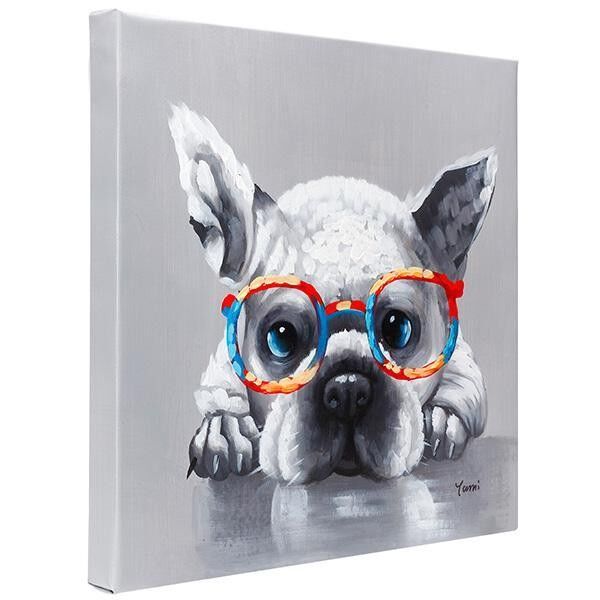 French bulldog sales with glasses painting