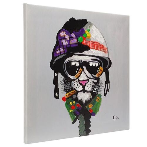 Cool dude cat with sunglasses | Hand painted oil on canvas | 50x50cm Framed