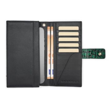 Portefeuille Billion avec poche pour téléphone portable en cuir nappa noir 3