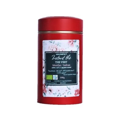 Té verde orgánico de menta y azafrán, 100 g