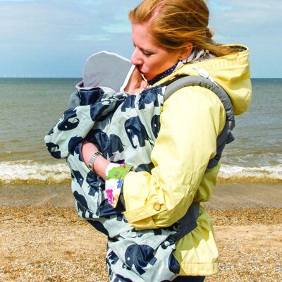 Babywearing cover grey elephant