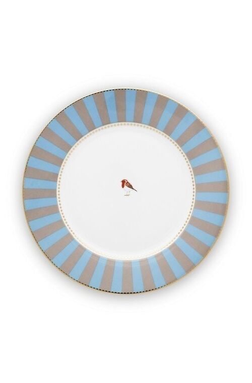 PIP -  Assiette plate Love Birds Bleu/Kaki - 26,5cm