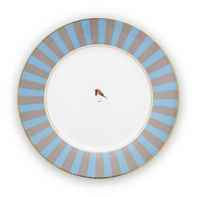 PIP - Love Birds Blue / Khaki flat plate - 26,5cm