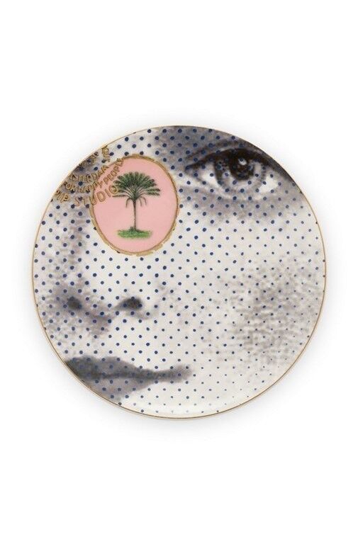 Piatto piano Heritage Face nero/bianco - 12 cm - PIP STUDIO