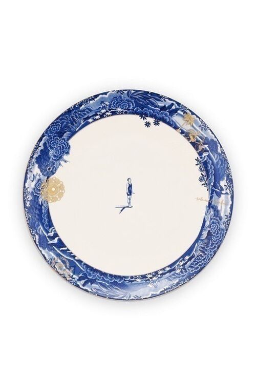 PIP - Assiette plate Héritage Bordure bleue - 26,5cm
