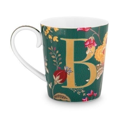 PIP - Mug Alphabet Floral Fantasy Vert - B - 350ml