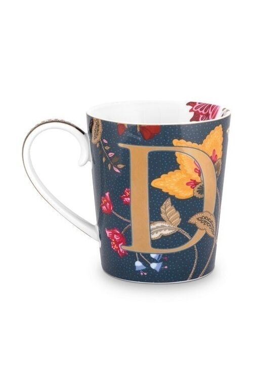 PIP - Mug Alphabet Floral Fantasy Bleu - D - 350ml