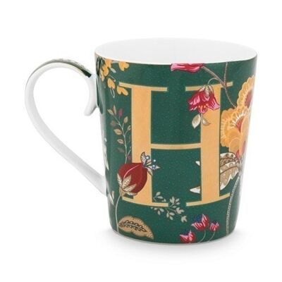 PIP - Mug Alphabet Floral Fantasy Vert - H - 350ml