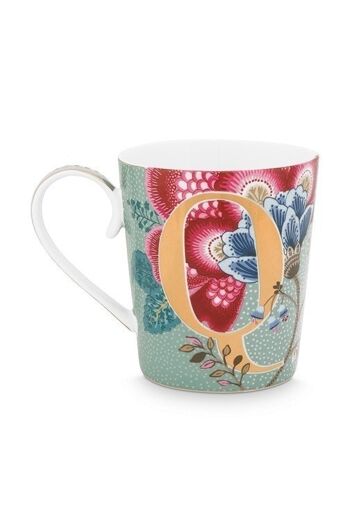 PIP - Mug Alphabet Floral Fantasy Bleu ciel - Q - 350ml