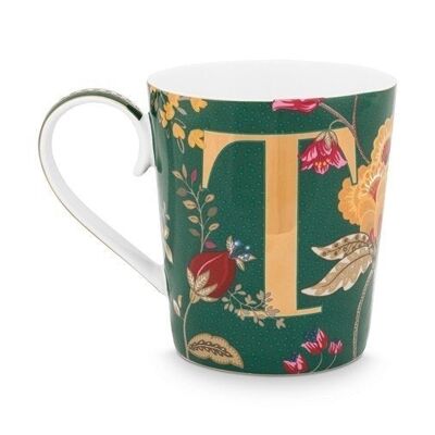 PIP - Grüne Tasse mit Fantasy-Blumenalphabet - S - 350ml