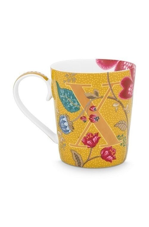 PIP - Mug Alphabet Blushing Birds Jaune - X - 350ml