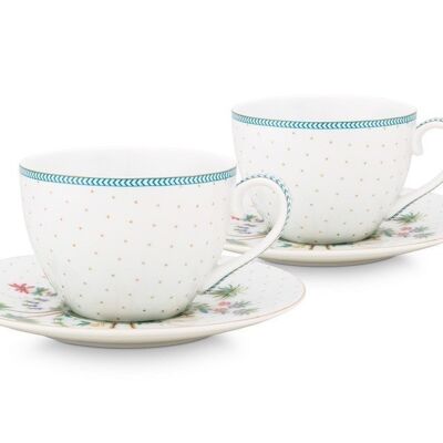 PIP - Set of 2 Pair coffee cups Jolie gold polka dots 120ml