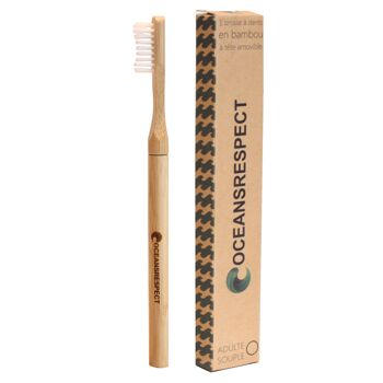 Brosse à dents en bambou avec tête interchangeable - Souple - Zéro déchet 1