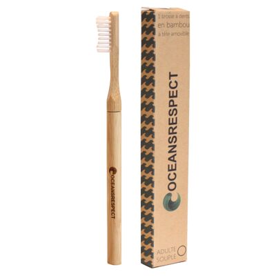 Brosse à dents en bambou avec tête interchangeable - Souple - Zéro déchet