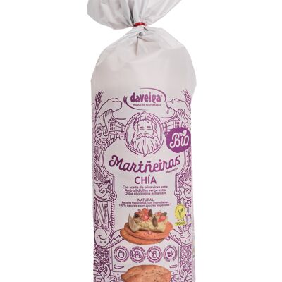 Toasts, collation au pain Mariñeiras aux graines de chia. Biographie.