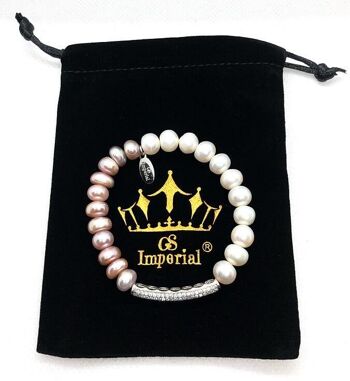 GS Impérial® | Bracelet de perles pour femme | Bracelet de perles | Bracelet de perles d'eau douce | Perles Blanches & Roses |_14 1