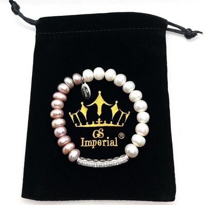 GS Impérial® | Bracelet de perles pour femme | Bracelet de perles | Bracelet de perles d'eau douce | Perles Blanches & Roses |_15