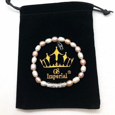 GS Imperial® | Pulsera de perlas para mujer | Pulsera de perlas | Pulsera de perlas de agua dulce | Color de oro rosa | Oro rosa descolorido_17