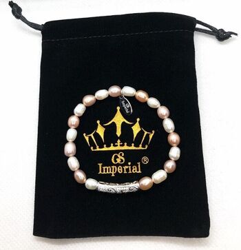 GS Impérial® | Bracelet de perles pour femme | Bracelet de perles | Bracelet de perles d'eau douce | Couleur or rose | Or rose décoloré_18 1